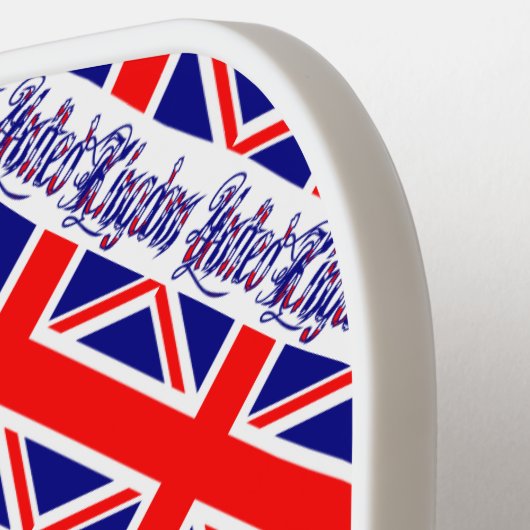 Naam vlag Verenigd Koninkrijk en Groot-Brittannië Pickleball Paddle (Links Detail)