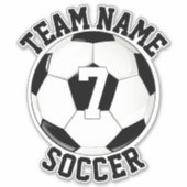 Naam voetbalteam en afspeelnummer Aangepaste poort Sticker (Voorkant)