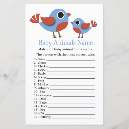 Naam Vogelbaby (Voorkant)