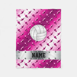 Naam volleybal hot roze diamantstaal bord fleece deken