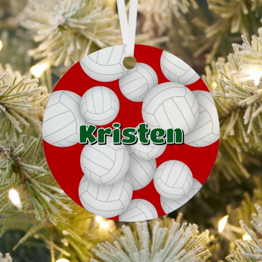 Naam volleybalspeler Keepsake Metalen Ornament (Insitu)