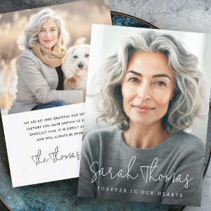 Naam voor altijd in ons hart foto begrafenissympat bedankkaart