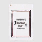 Naam vrijgezellenfeest Datum Golfhanddoek (Voorkant)