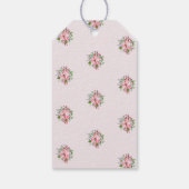 Naam, Vrolijk Kerstmis Roze Poinsettia Bloem 10 Cadeaulabel (Achterkant)