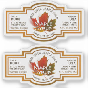 Naam Waterbestendige Vinylmantel met leder Sticker