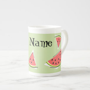 Naam Watermeloen groene artikelen Porselein Kop