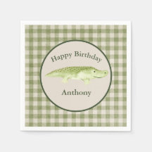 Naam Waterverf Cute Alligator Birthday