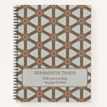 Naam Waterverf Geometric Pinwheels Pattern Brown