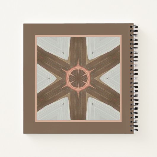 Naam Waterverf Geometric Pinwheels Pattern Brown Notitieboek (Achterkant)