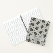 Naam Waterverf Geometric Star Pattern Grey Brown Notitieboek (Binnen)