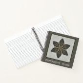 Naam Waterverf Geometric Star Pattern Grey Brown Notitieboek (Binnen)