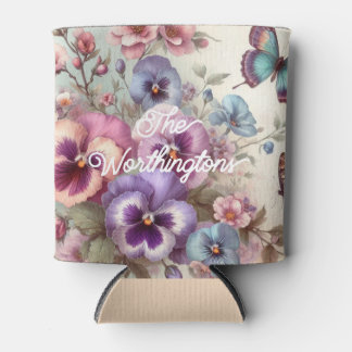 Naam Waterverf Pansies Flowers Pastels Blikjeskoeler