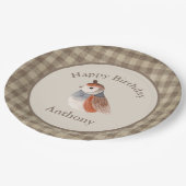 Naam Waterverf van Cute Bird Geboortedatum Papieren Bordje (Gekanteld)