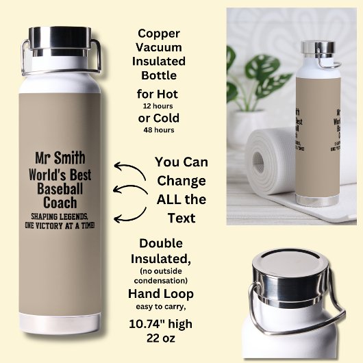 Naam, Werelden Beste honkbalcoach - Legends Waterfles