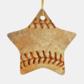 naam  White Baseball Red stitching Keramisch Ornament (Achterkant)