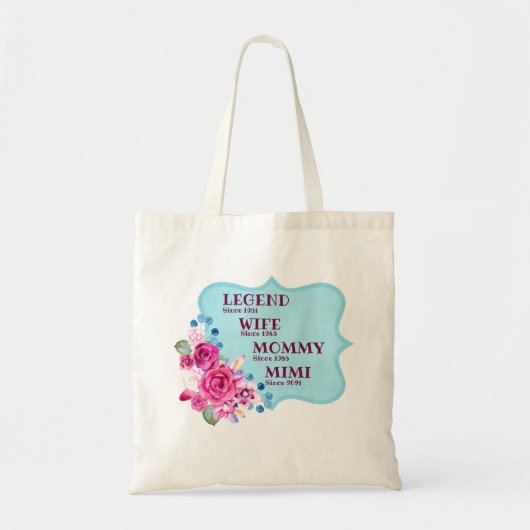 Naam wijzigen Datum Legend Wife Moeder Mimi Tote Bag (Voorkant)