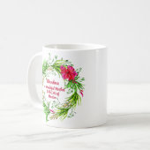 Naam wijzigen Tekst toevoegen Grandma Pink Floral  Koffiemok (Voorkant links)