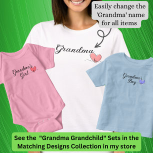 Naam wijzigen / Titel Grandma Heart Matching Baby  T-shirt