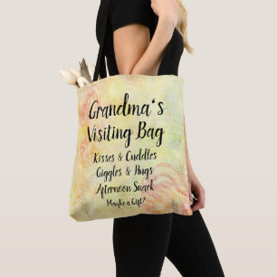 Naam wijzigen / Woorden Oma's Visiting Bag Floral Draagtas