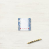  naam + witte/grijze wolken en blauwe hemel post-it® notes (Op bureau)