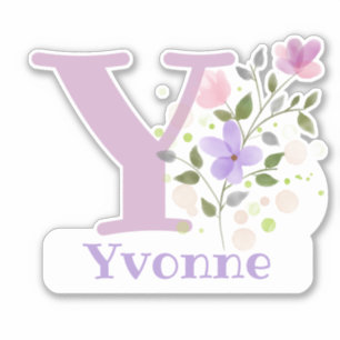 Naam Yvonne met Letter Y Sticker Cut-Out
