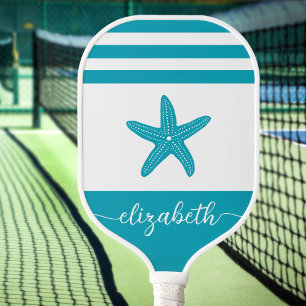naam zeesterkreeft turquoise blauw kuststrand pickleball paddle