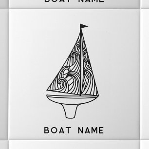 Naam zeilboot tegeltje
