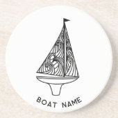 Naam zeilboot zandsteen onderzetter (Voorkant)