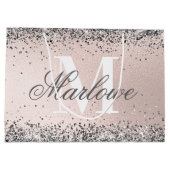 Naam Zilver Glitter Roze Groot Cadeauzakje (Achterkant)
