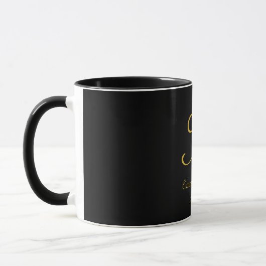 Naam zwart en goudlegant monogram Initiaal Mok (Links)