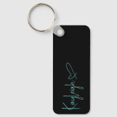 Naam zwart en MintManuscript met de Keychain van h (Voorkant)
