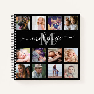 Naam zwart fotocollage notitieboek