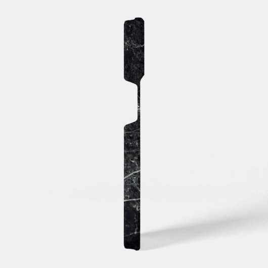 Naam zwart marmer textuur monogram iPhone hoesje (Rechterkant)