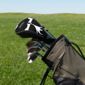 Naam zwart-wit boommonogram golfheadcover (Insitu)