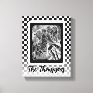 Naam zwart-wit fotocollage canvas afdruk