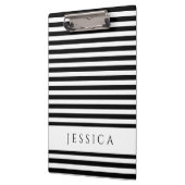 Naam zwart-wit Striped Pattern Klembord (Links)