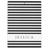 Naam zwart-wit Striped Pattern Klembord (Achterkant)
