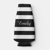 Naam zwart-wit Stripes Flesjeskoeler (Voorkant)