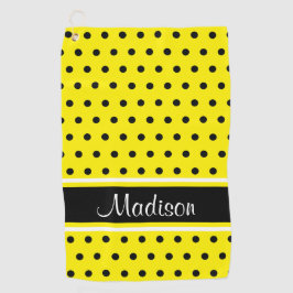 Naam zwart wit wit zwart puntenstreep golfhanddoek