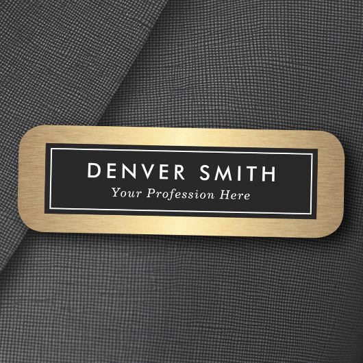 Naam zwarte en gouden gradiënt naamplaatje