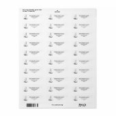 Naam Zwarte en Witte Zeilboot Etiket (Full Sheet)