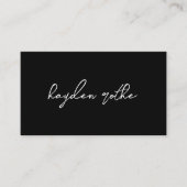 Naam zwarte minimalistische professionele letterty visitekaartje (Voorkant)