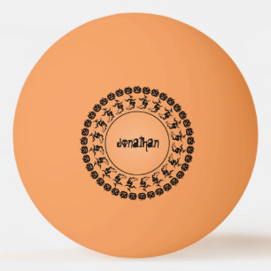 Naam: Zwarte/Oranje Halloween Iconic Silhouettes Pingpongballen