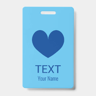 Naambadge met blauwe hartlogo badge