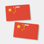 Naambadge met vlag van China Badge (Voor- en achterkant)