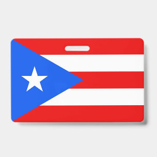 Naambadge met vlag van Puerto Rico, VS Badge