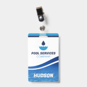 Naambadge voor zwembadtechnicus | Zwembadservicebe Badge (Voorzijde met clip)