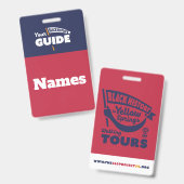 Naambadges voor reisleiders - Oranje badge (Voor- en achterkant)