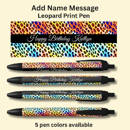Naambericht toevoegen, op kleur Leopard Spots Prin Zwarte Inkt Pen