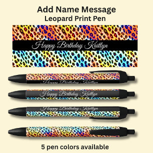 Naambericht toevoegen, op kleur Leopard Spots Prin Zwarte Inkt Pen